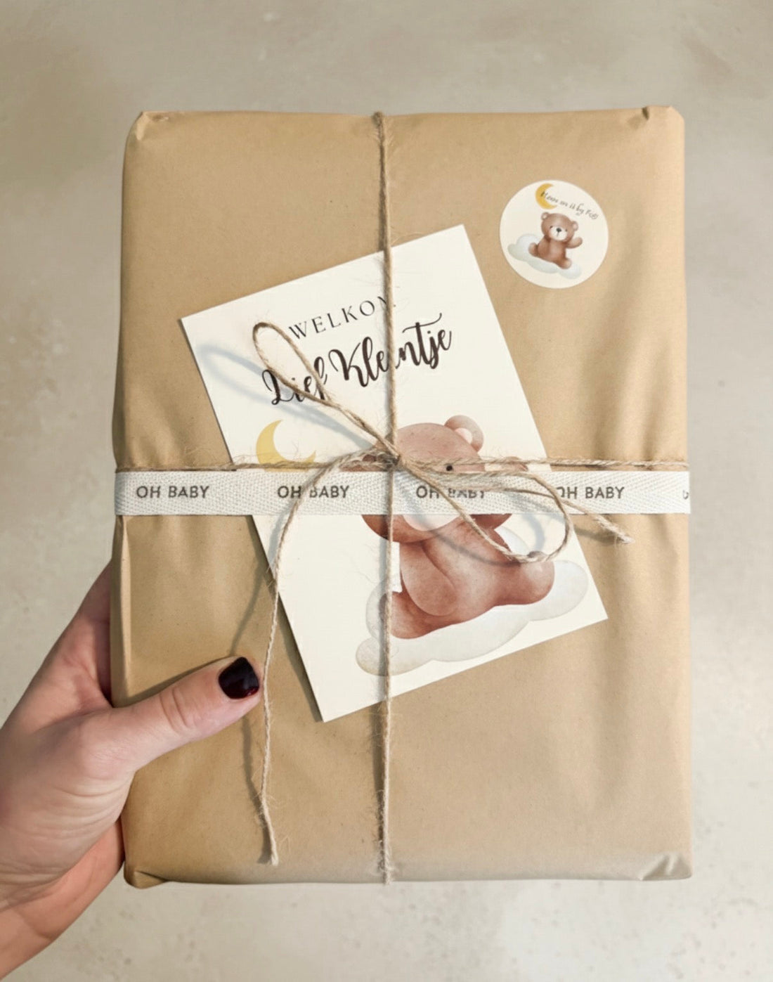 Cadeau met naam inclusief kaartje