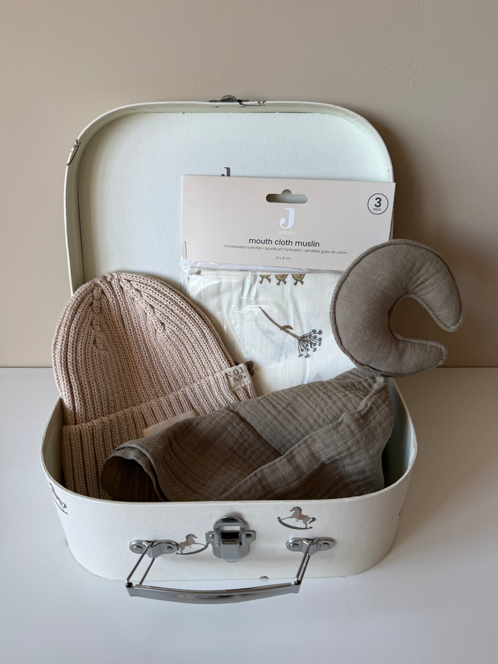 koffer met naam gevuld