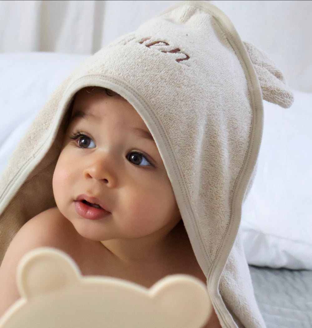 Bath cape bear - beige