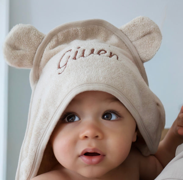 Bath cape bear - beige