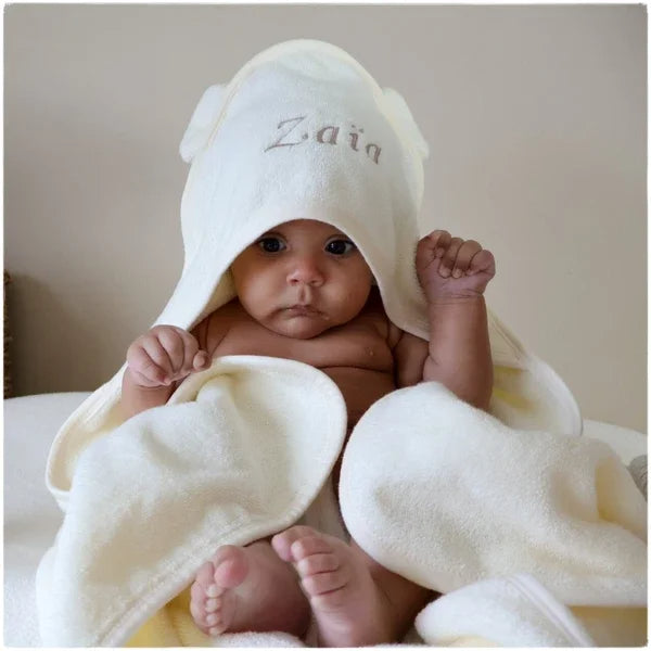 Bath cape bear - ecru