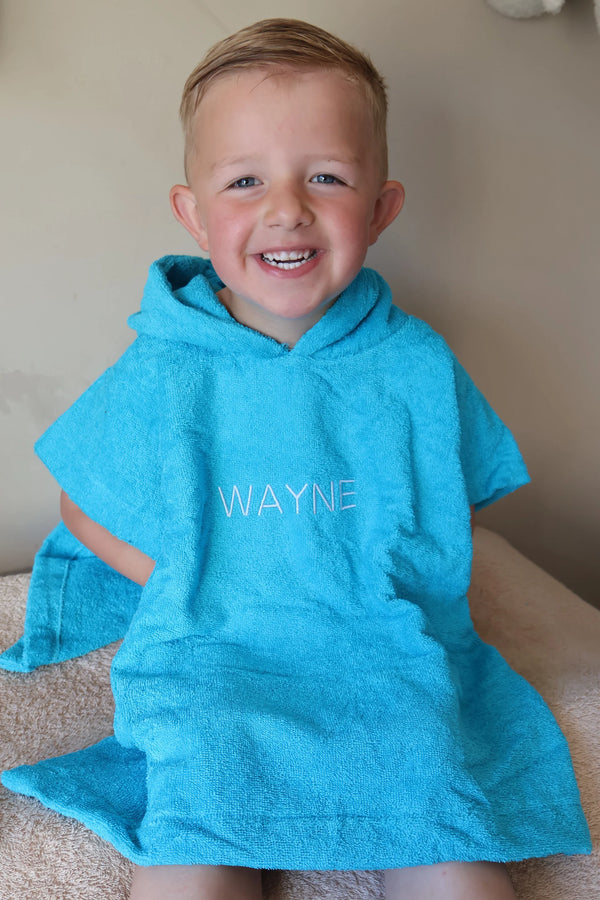 Badstof Poncho - Aqua