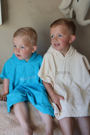 Badstof Poncho - Aqua